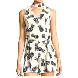 DESIGN LAB dress for women size M color Cream black like newjumpsuit short